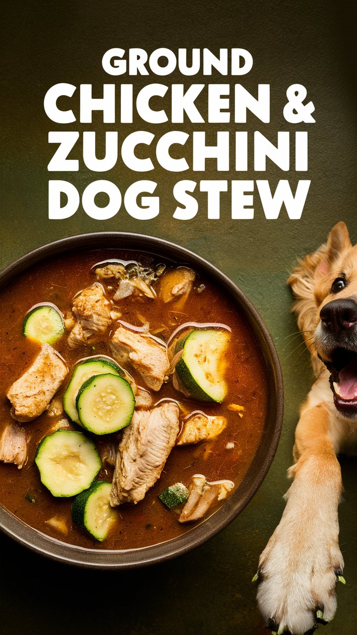 Ground Chicken & Zucchini Stew for Cats and Dogs