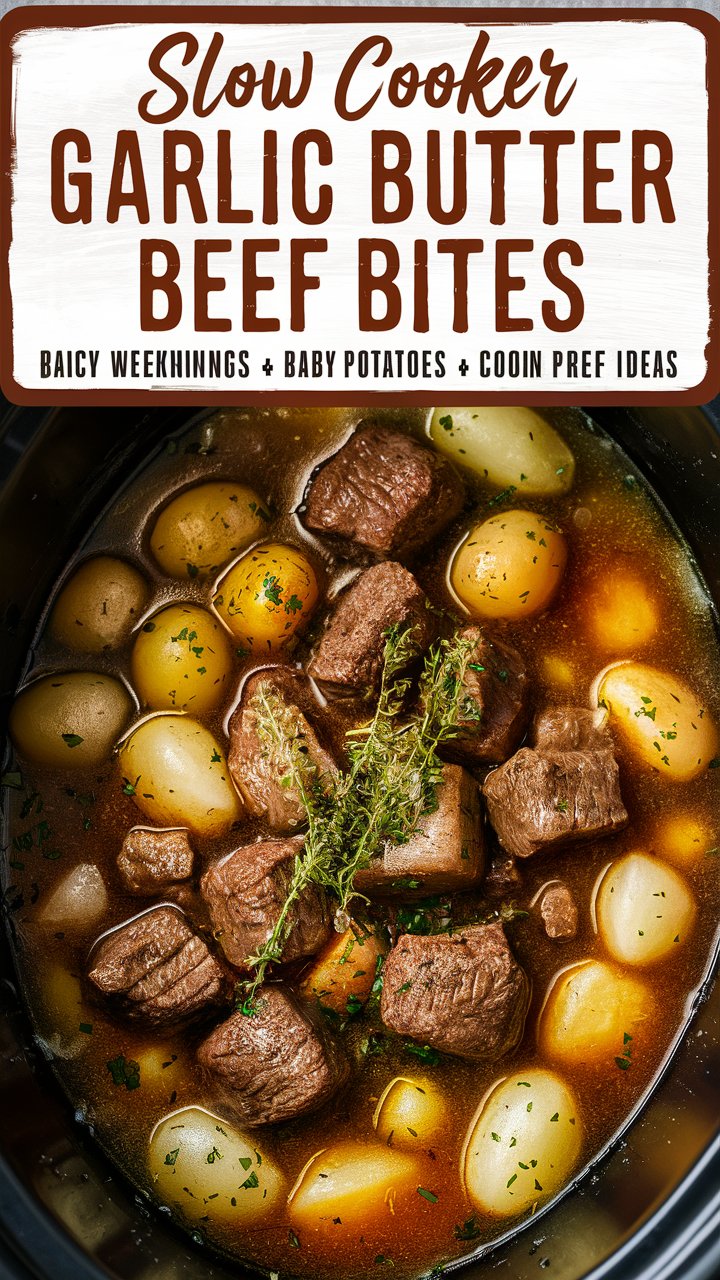 Slow Cooker Beef Bites Recipe with Garlic Delights