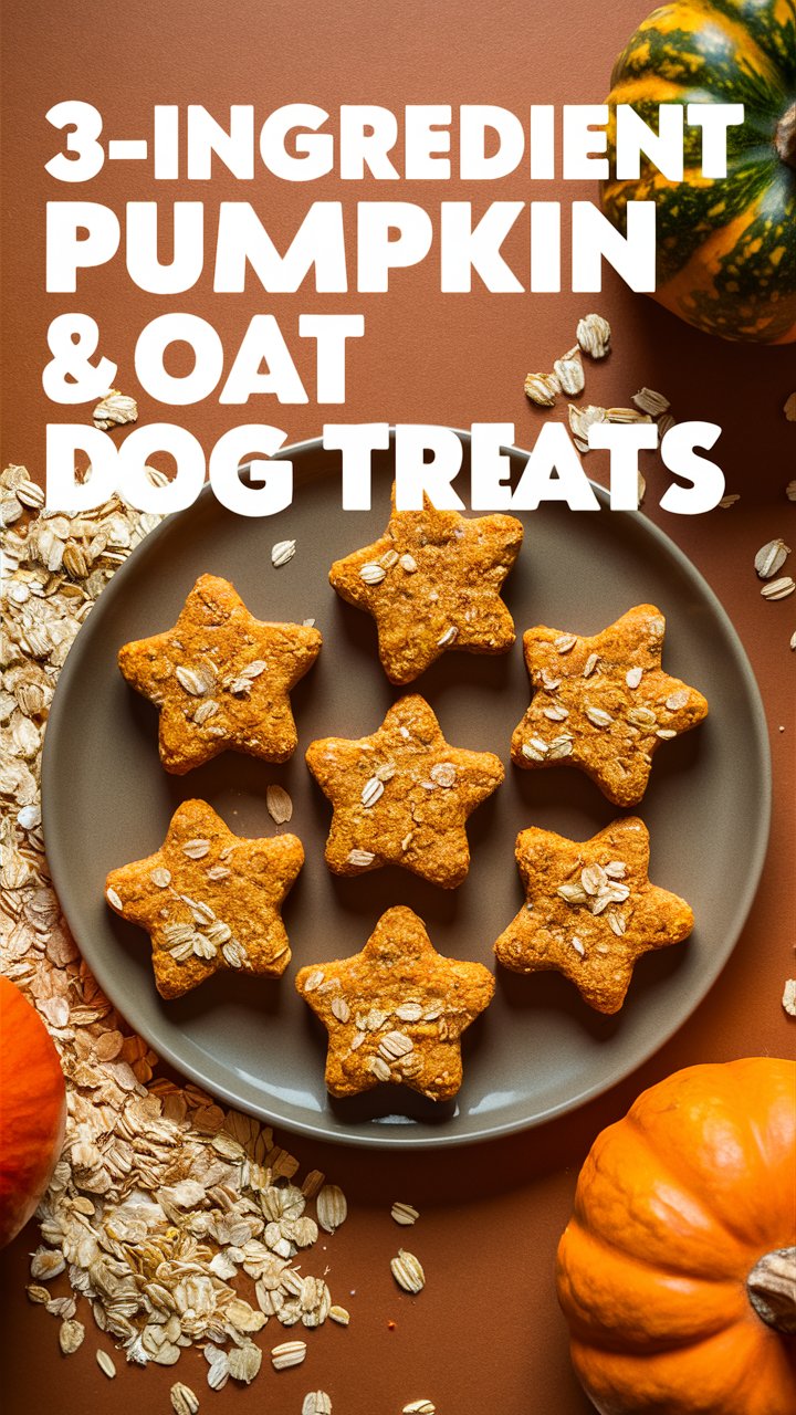3-Ingredient Pumpkin and Oat Dog Treats