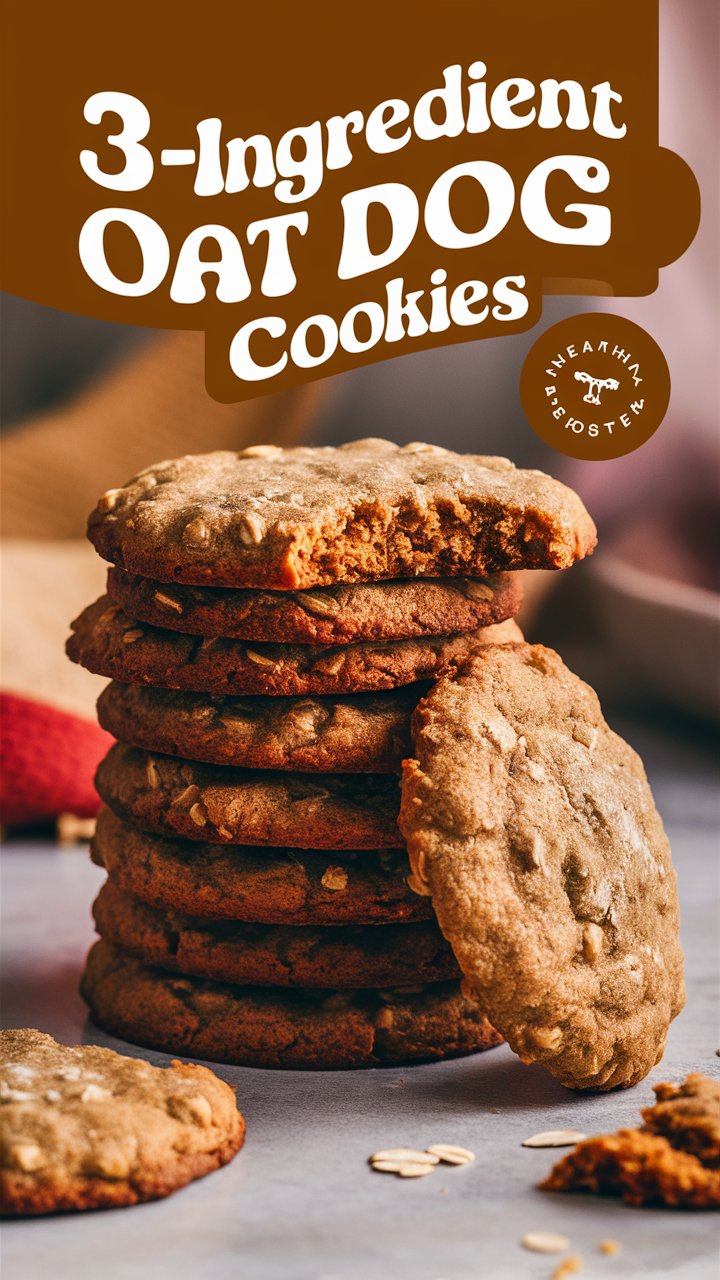 🐾 3-Ingredient Peanut Butter and Oat Dog Cookies