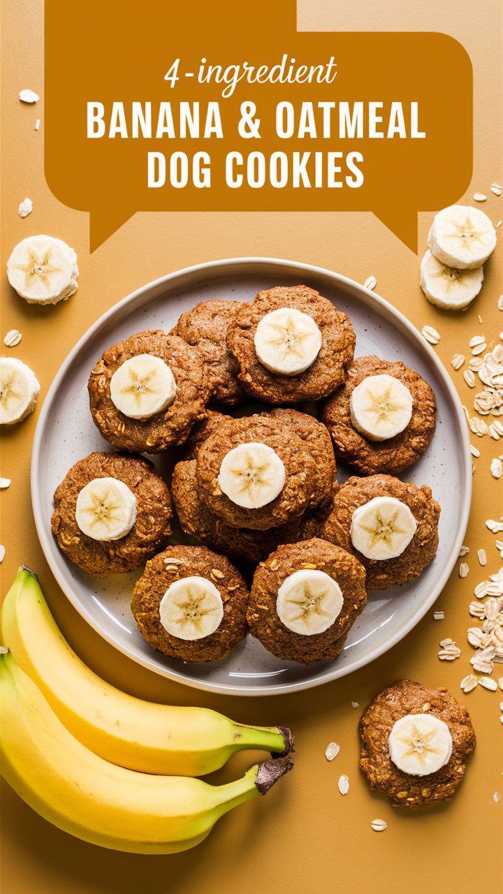 4-Ingredient Banana Oatmeal Cookies for Dogs